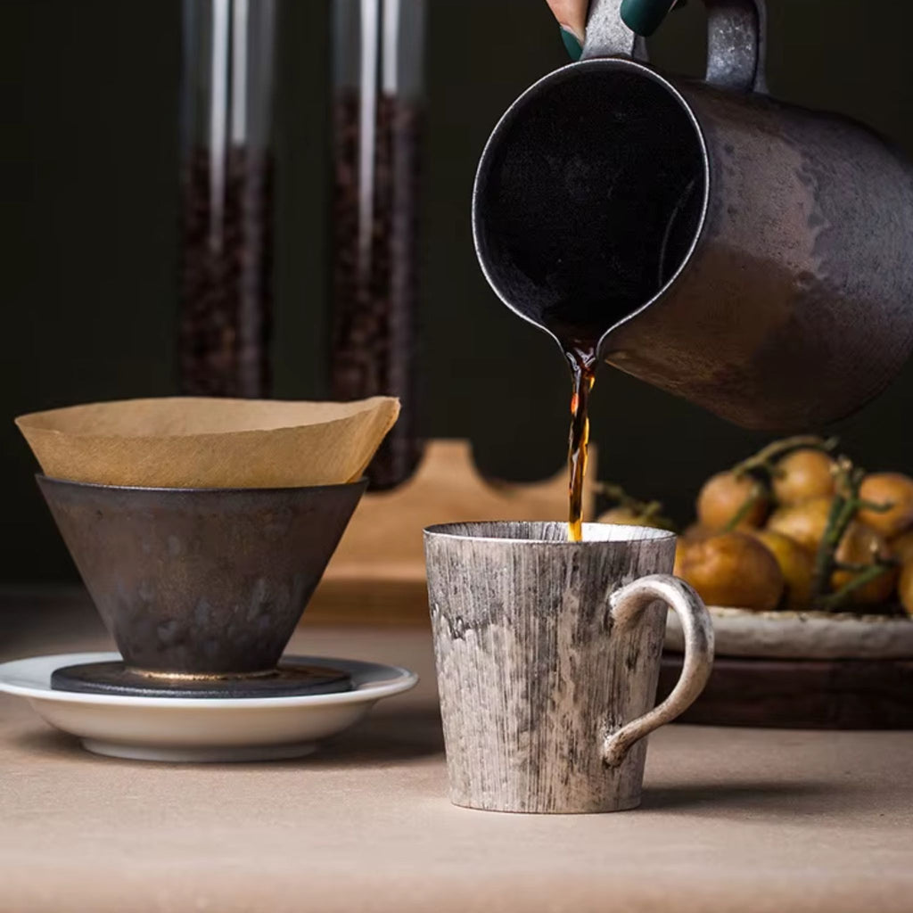 Rustic Stoneware Coffee Brewer & Carafe – Slow-Brew Morning Set