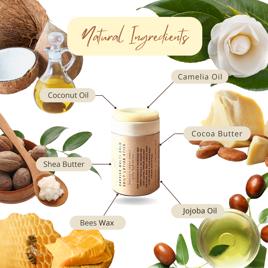 Solid Natural Moisturizer Stick | All-In-One Lotion Bar / Barrier Balm