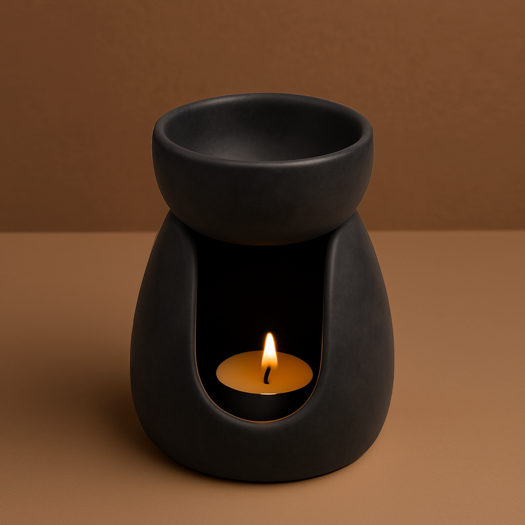 Minimalist Ceramic Oil and Wax Melt Burner | Palo Santo & Sage Stick Holder | Aroma Essential Oil Blend | Oil Warmer for Yoga