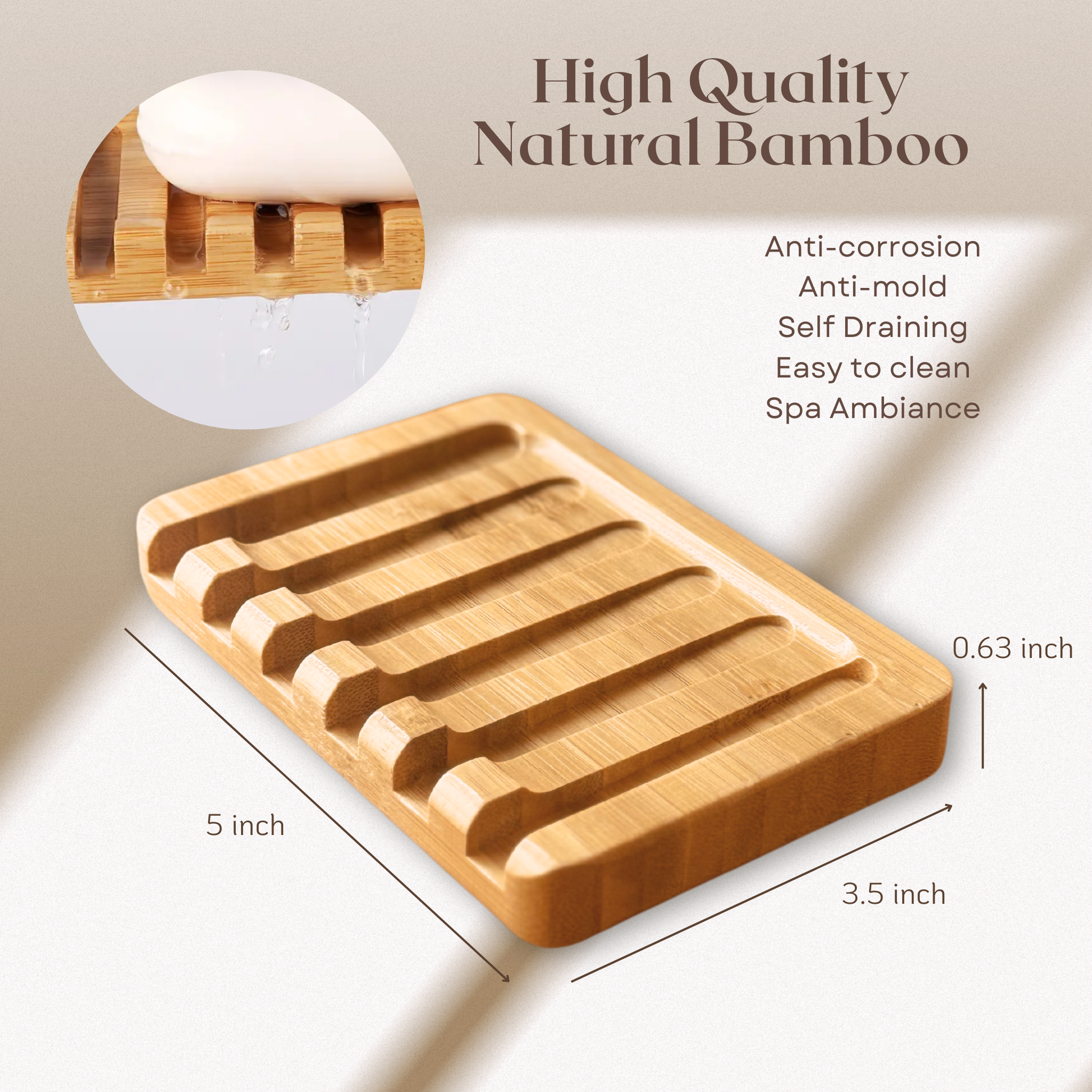 Waterfall Bamboo Bar Soap Holder