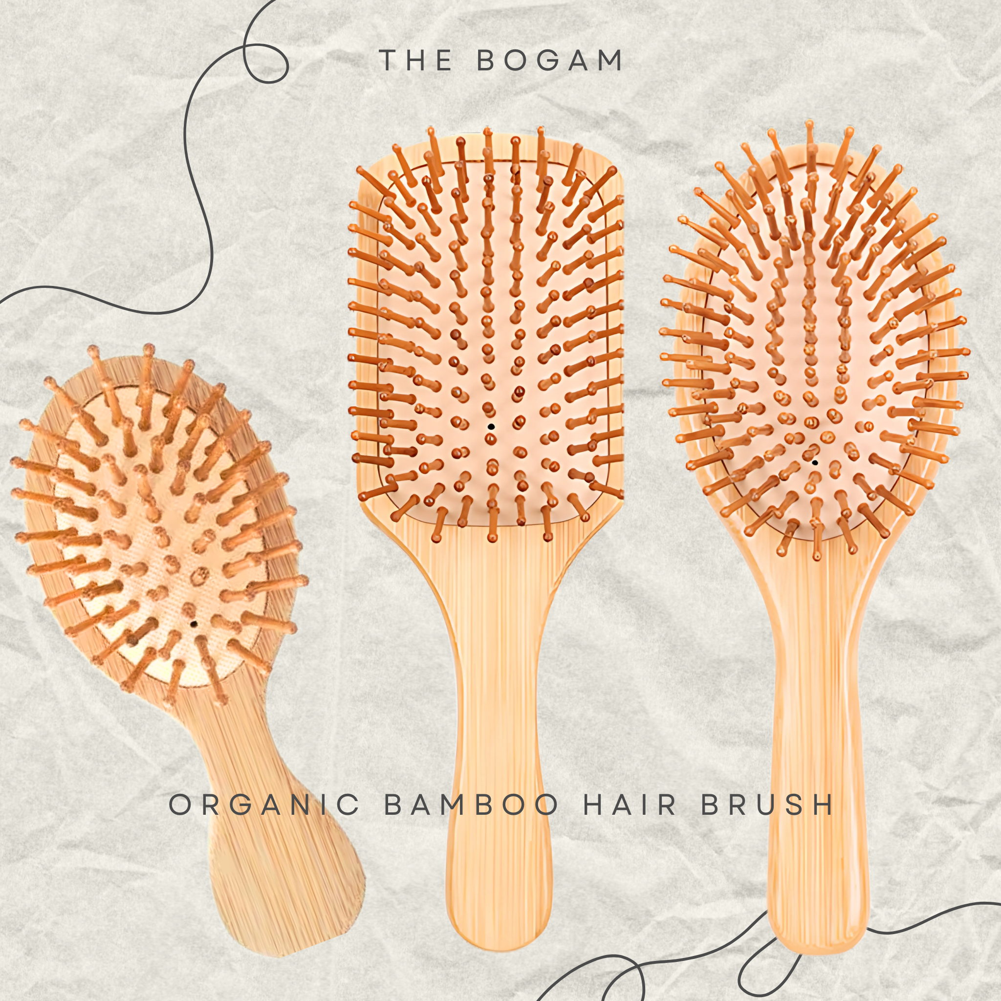 Scalp-Stimulating Organic Bamboo Hair Brush | Best for Blowdrying Paddle Brush | Sustainable & Natural Hair Care Solution