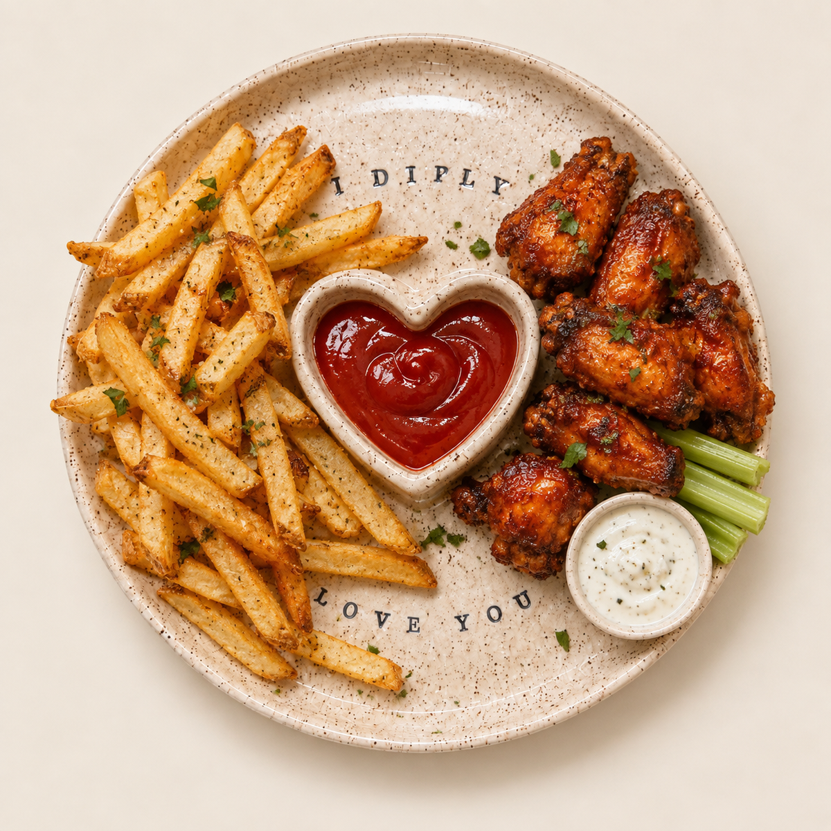Heart-Center Dipping Plate | I Diply Love You