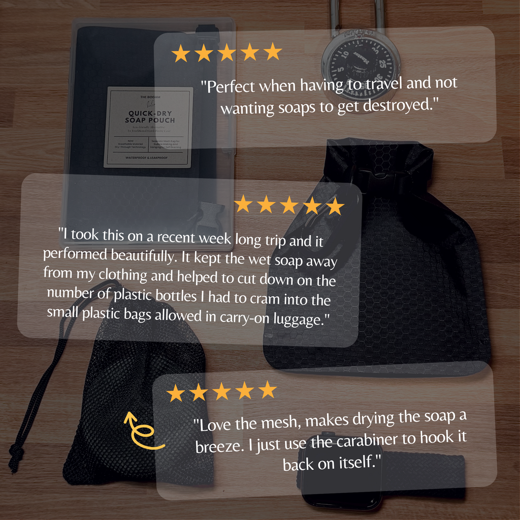 Waterproof Soap Travel Bag/Quick-Dry case with Carabiner, Mesh Pouch - Leakproof Case for Soap Bars, Shampoo Bars, and Conditioner Bars