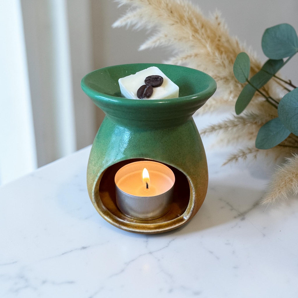 Moon and Star Ceramic Incense Burner, Handmade Wax melts Warmer, Celestial Home Decor, Meditation Gift, Minimalist Aromatherapy Burner