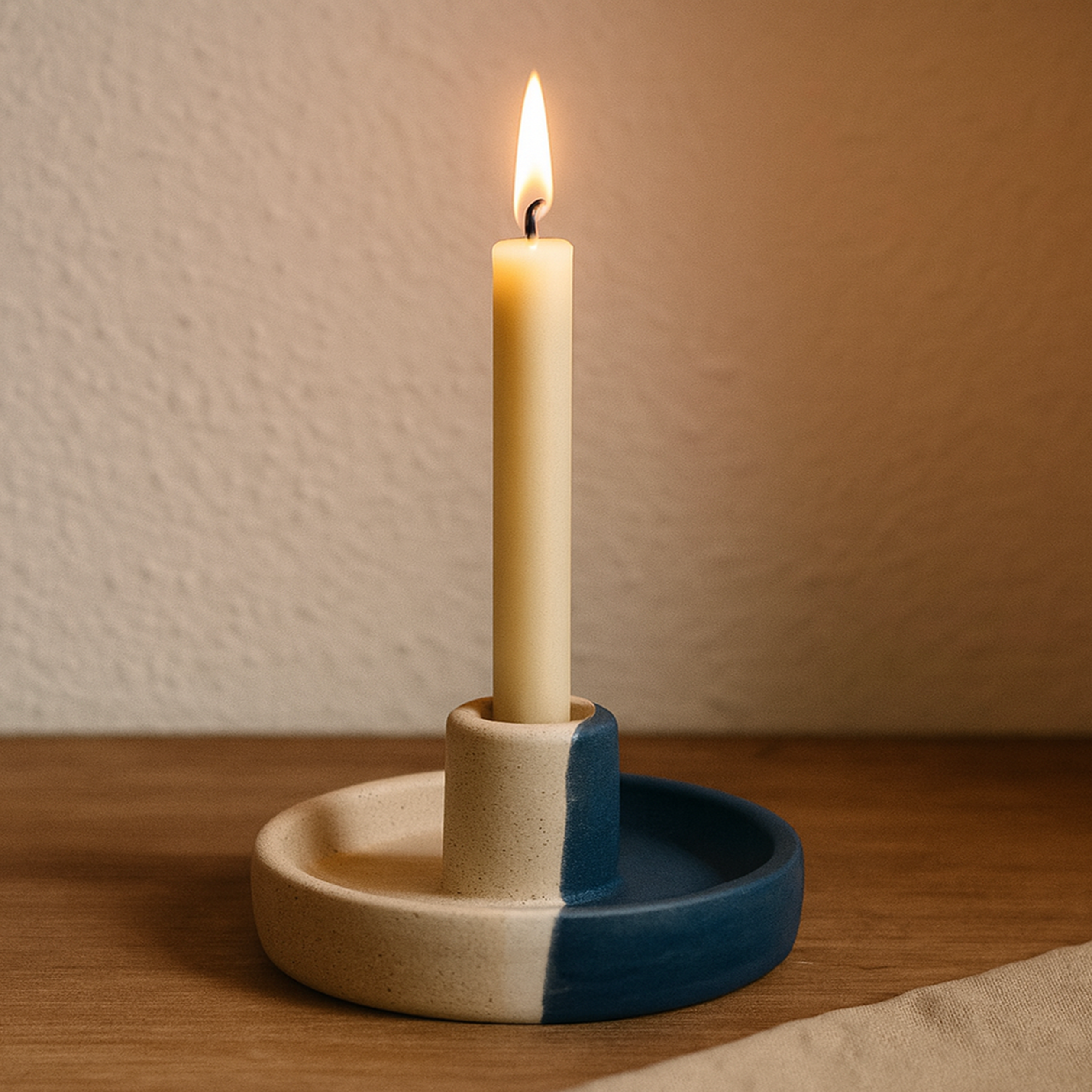 Handcrafted Ceramic Palo Santo & Taper Candle Holder — Minimalist Modern Design | Multi-Purpose Incense Burner Bowl | Modern Home Accent