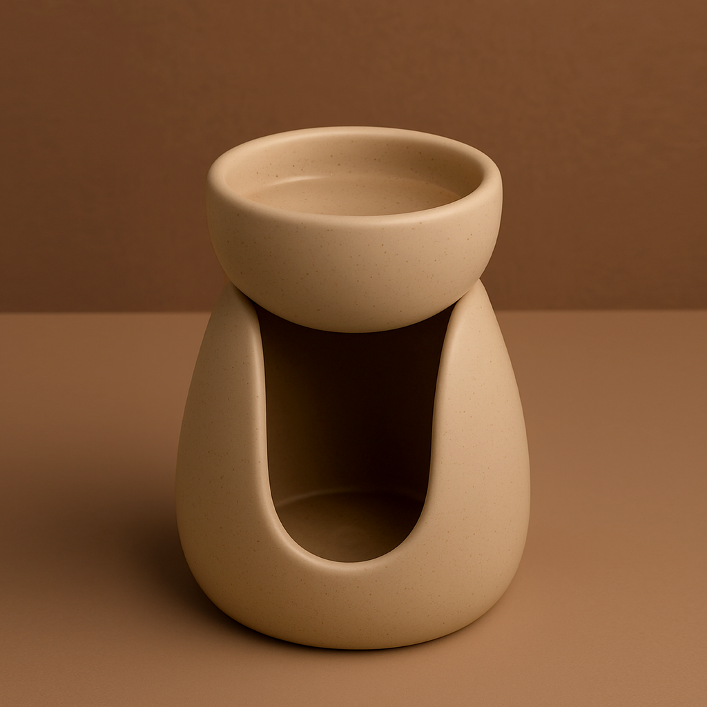 Minimalist Ceramic Oil and Wax Melt Burner | Palo Santo & Sage Stick Holder | Aroma Essential Oil Blend | Oil Warmer for Yoga